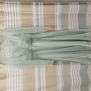 Vintage Elegant Sheer Mint Green Dress